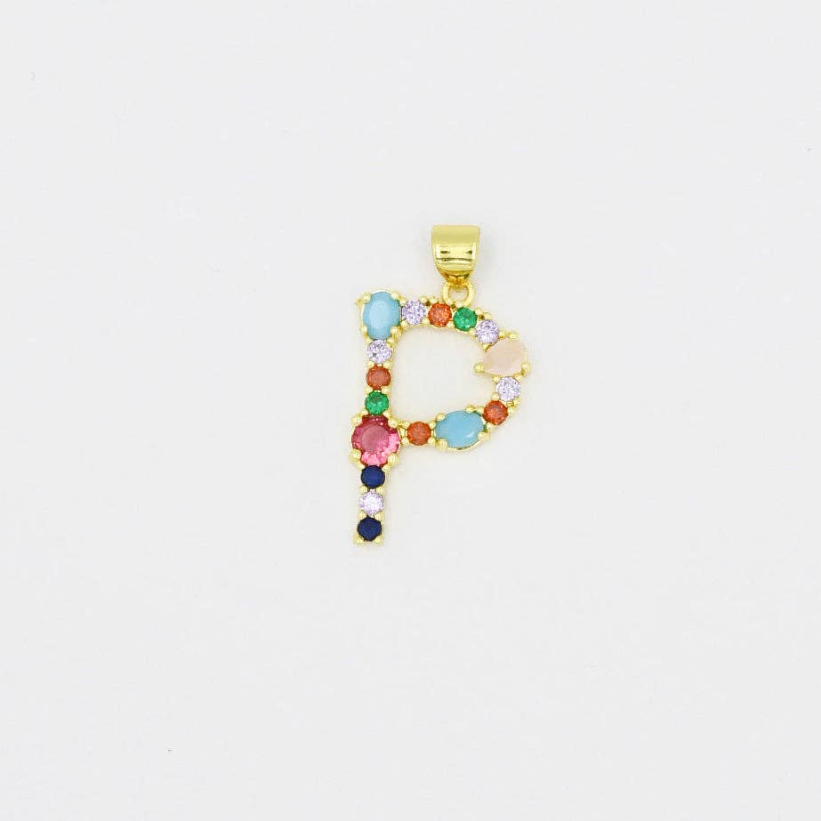 Treasure Jewels Inc. - Multi Gem Initial Charm