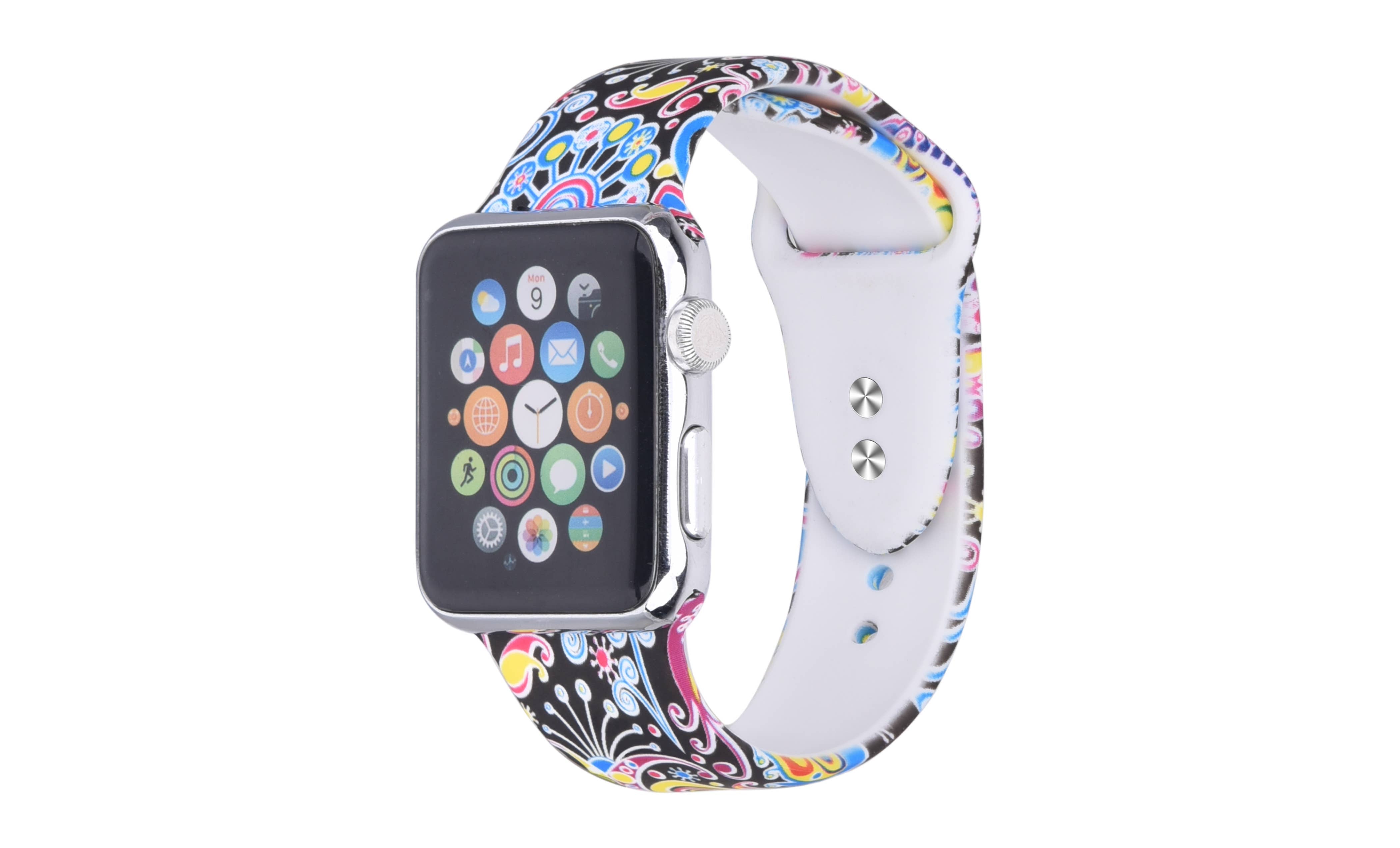 Multi Paisley Printed Silicone Bands Apple Watch