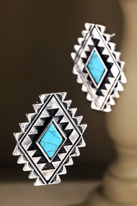 U Turquoise Rhombus Concho Earring