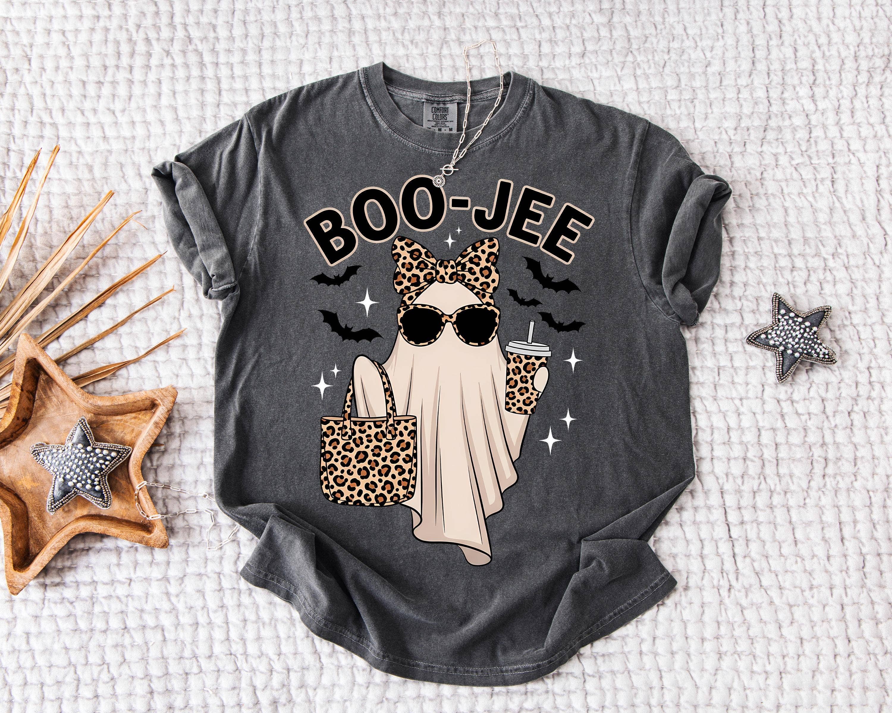 Boo Jee Leopard Ghost Comfort Colors Tee