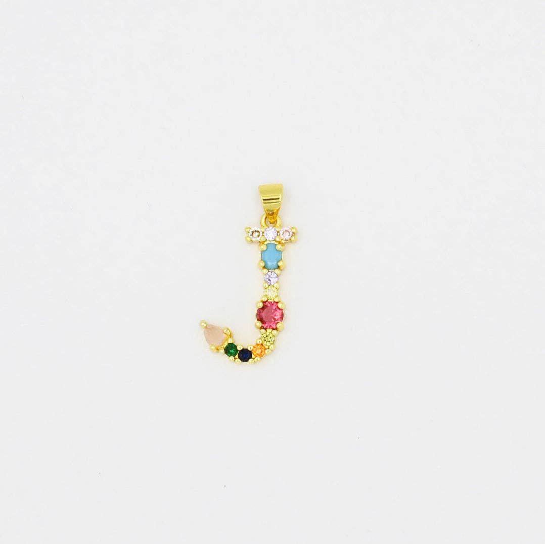 Treasure Jewels Inc. - Multi Gem Initial Charm