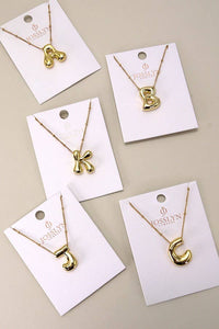 STAINLESS STEEL BALLOON BUBBLE INITIAL NECKLACE