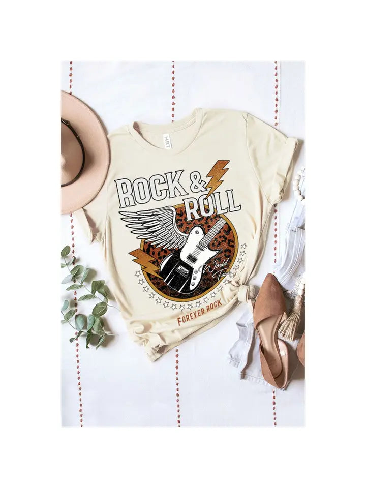 Rock N Roll Guitar Short Sleeve Graphic