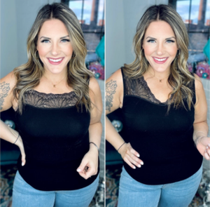 ELIETIAN Reversible Lace Inset Top: