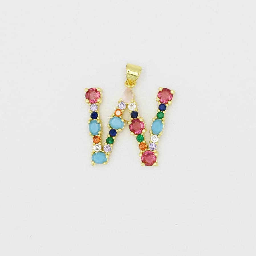 Treasure Jewels Inc. - Multi Gem Initial Charm