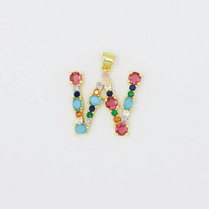 Treasure Jewels Inc. - Multi Gem Initial Charm