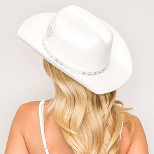 Fashion Western Bride Embellished Felt Cowboy Hat