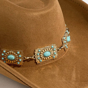 Western Rectangle Concho Chain Cowboy Hat