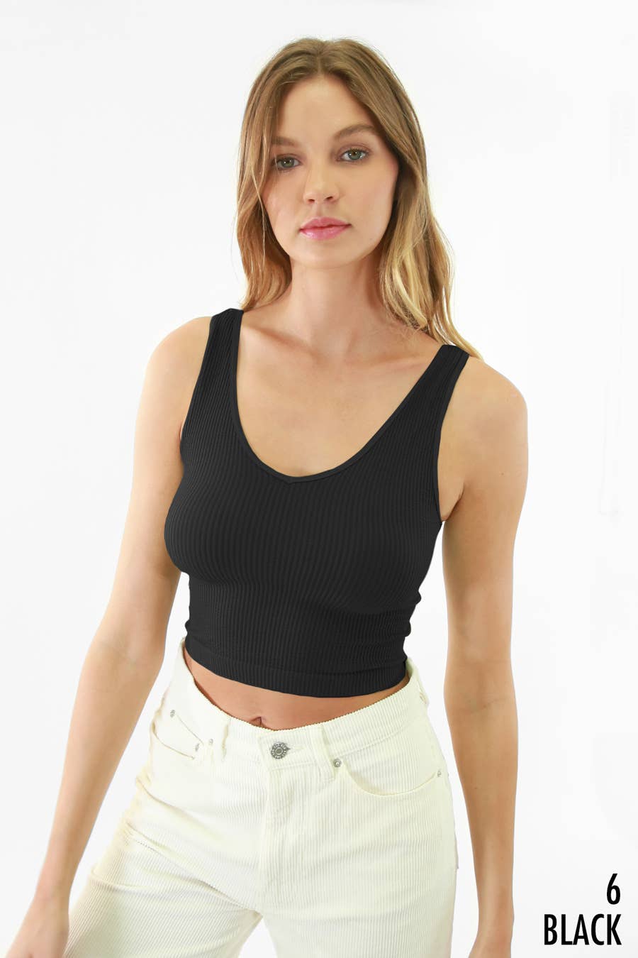 You go Girl Reversible Ribbed Crop Top