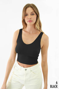 You go Girl Reversible Ribbed Crop Top