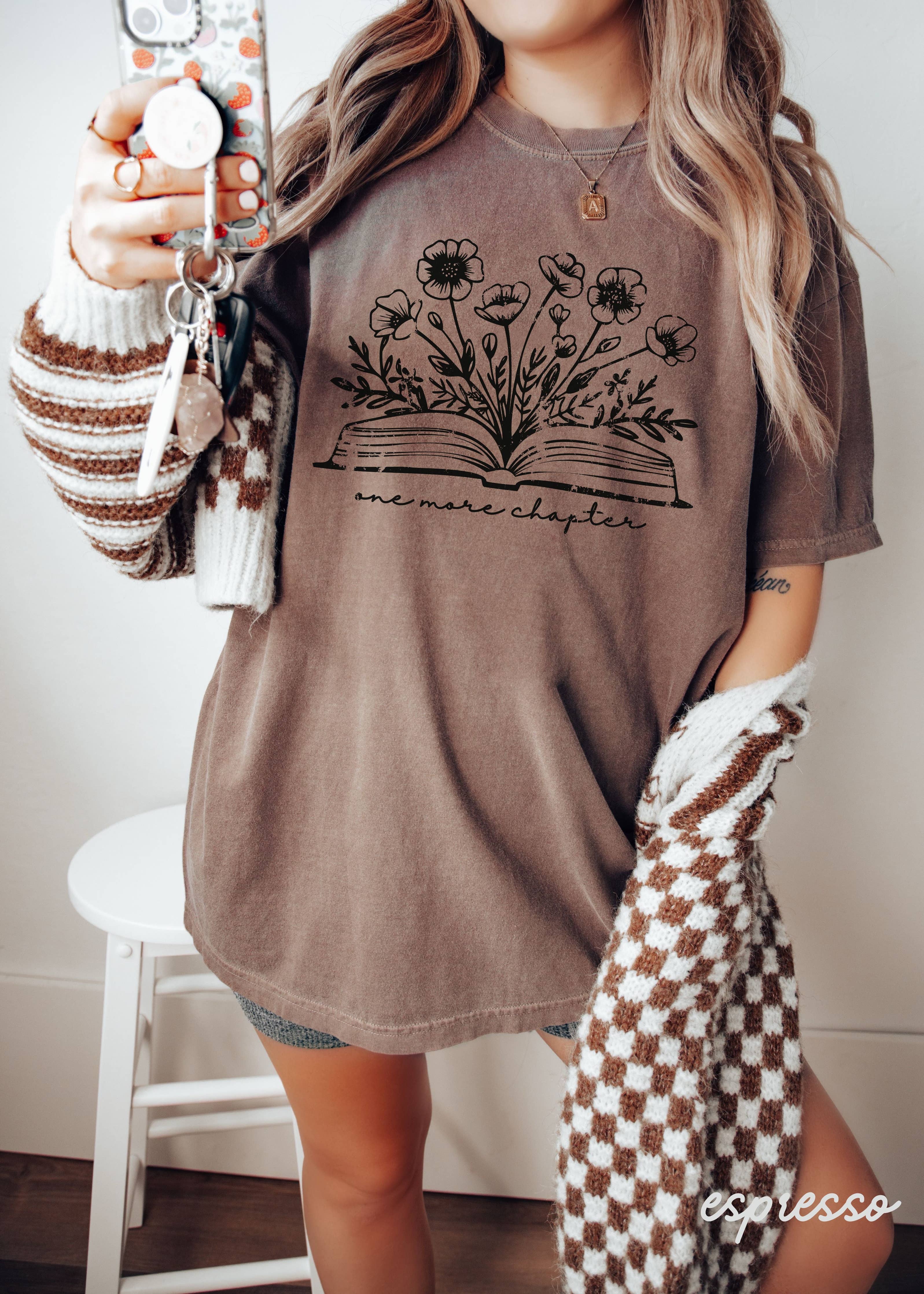 One More Chapter Floral Book Tee