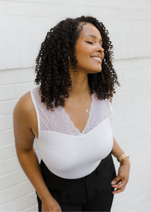 ELIETIAN - Lace Inset Top - Curvy Fit