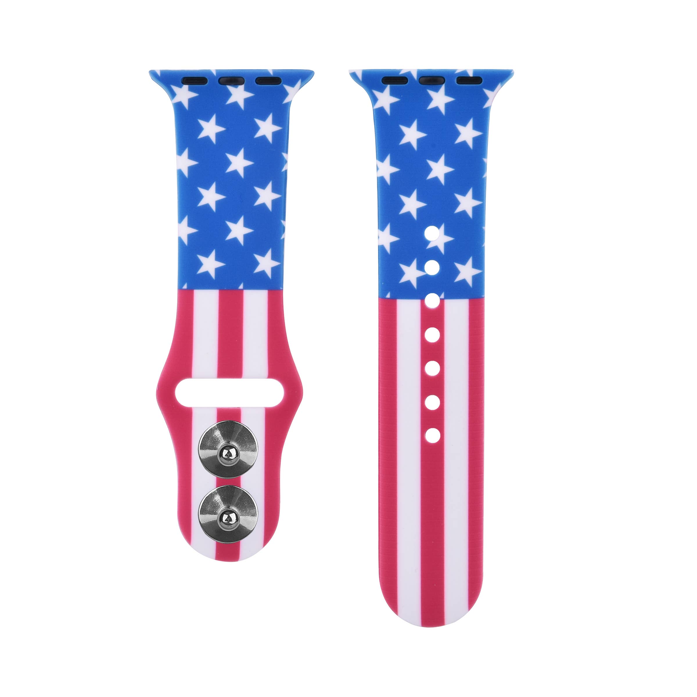 4th of July American Flag Apple Watch Silicone Band Striped