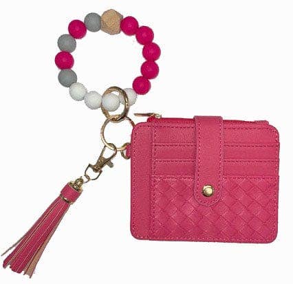 Nina Quilted Beaded Keychain Bracelet Wallet