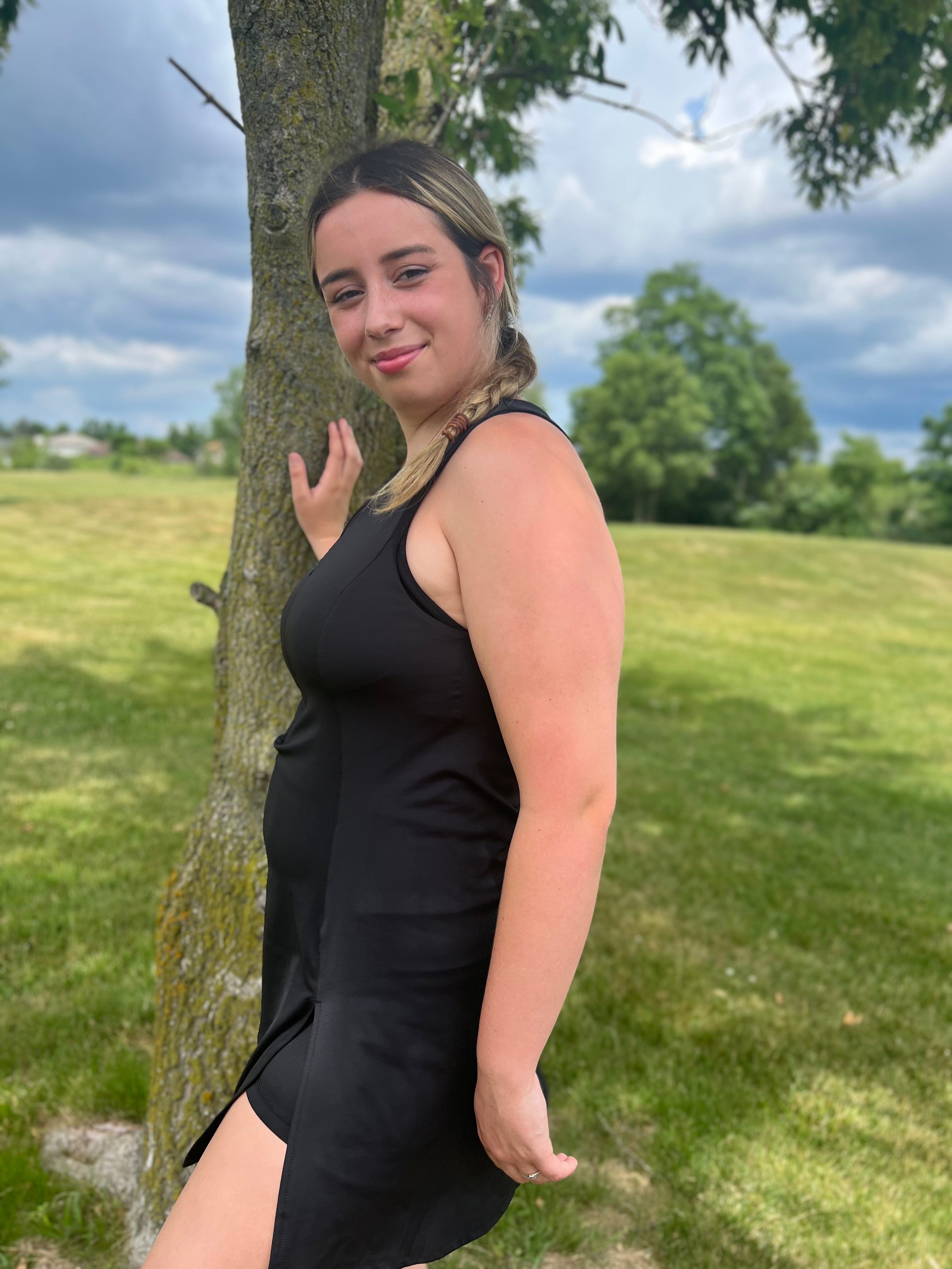 ZIP UP ACTIVE DRESS WITH SKORT