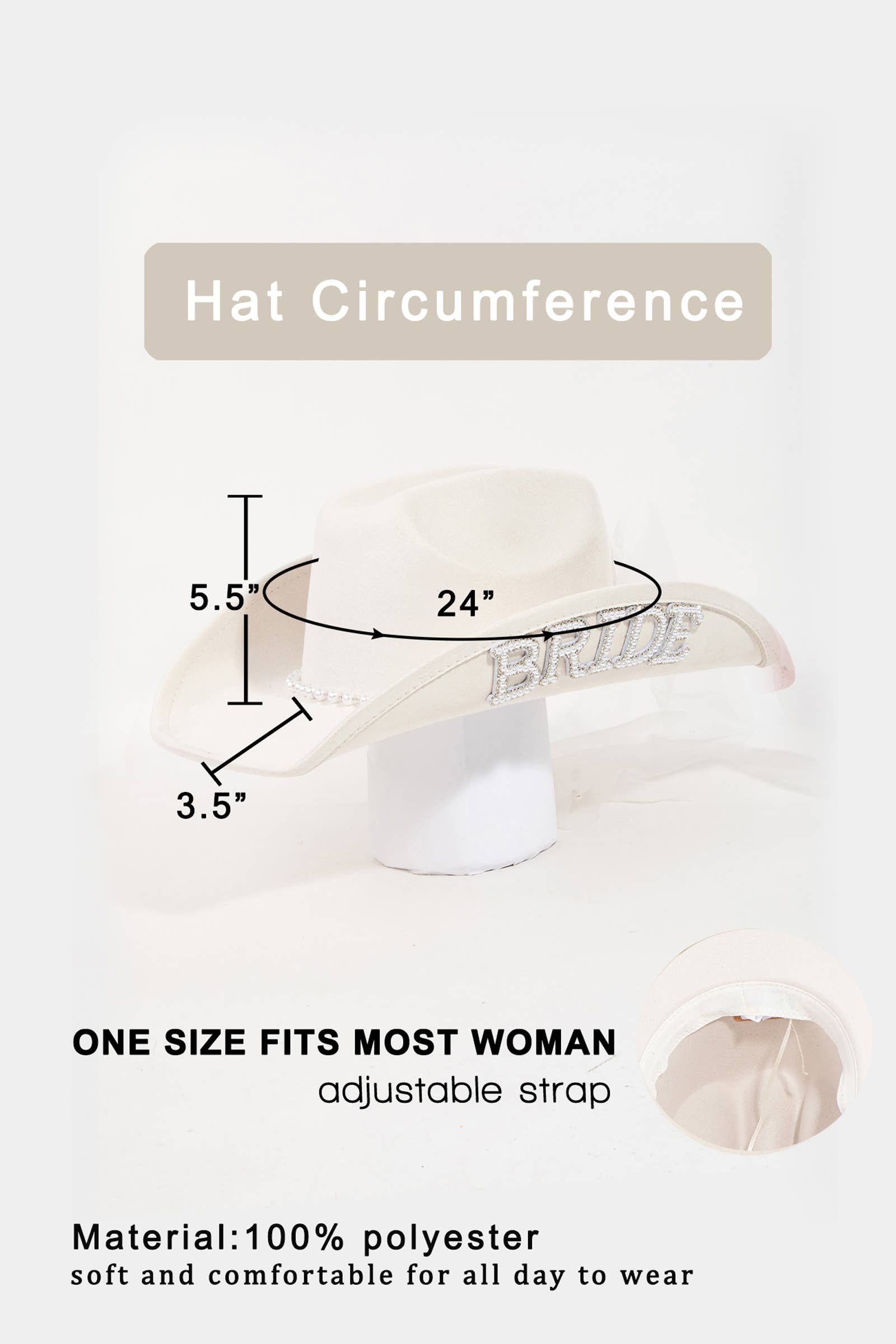 Bride Veil Cowboy Hat