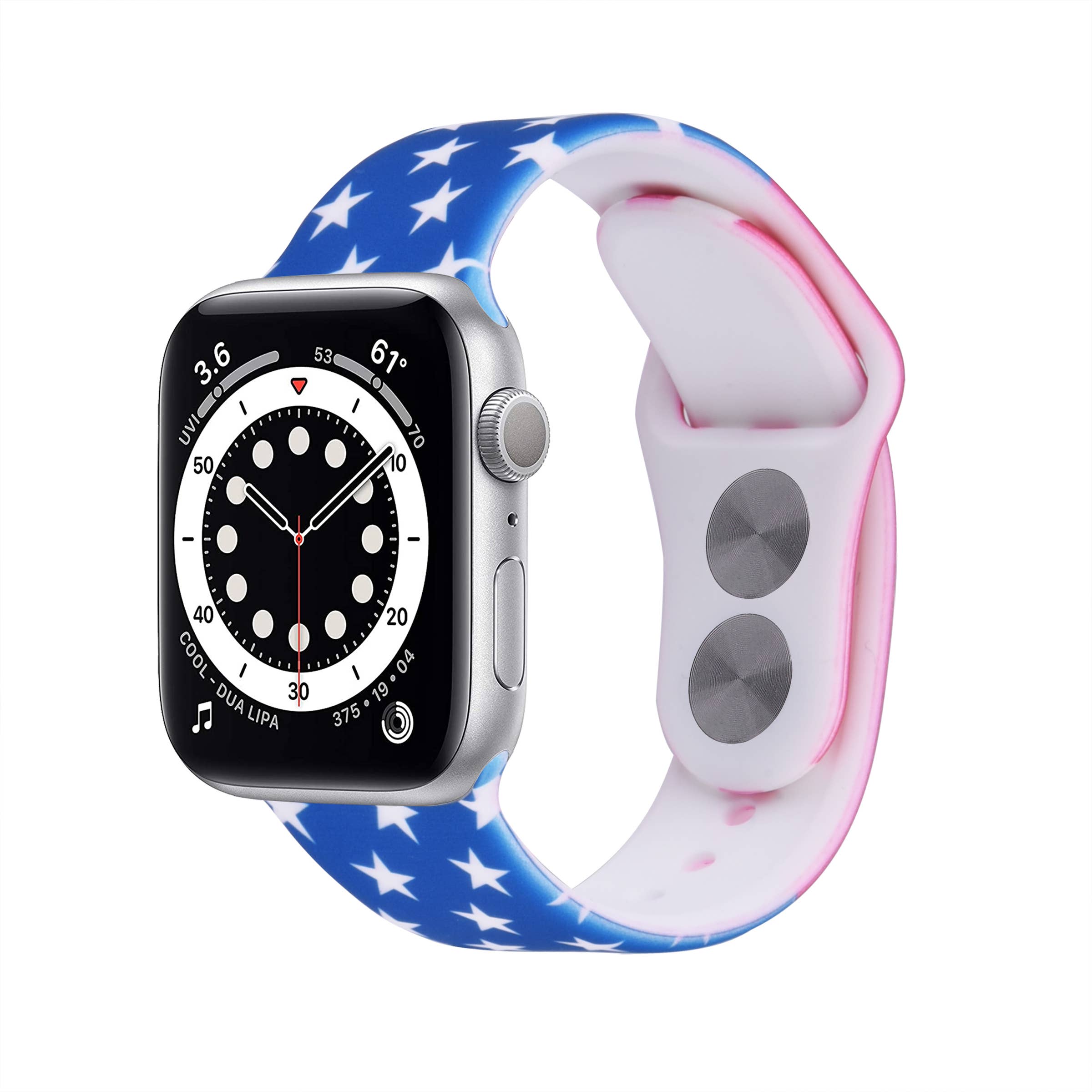 4th of July American Flag Apple Watch Silicone Band Striped