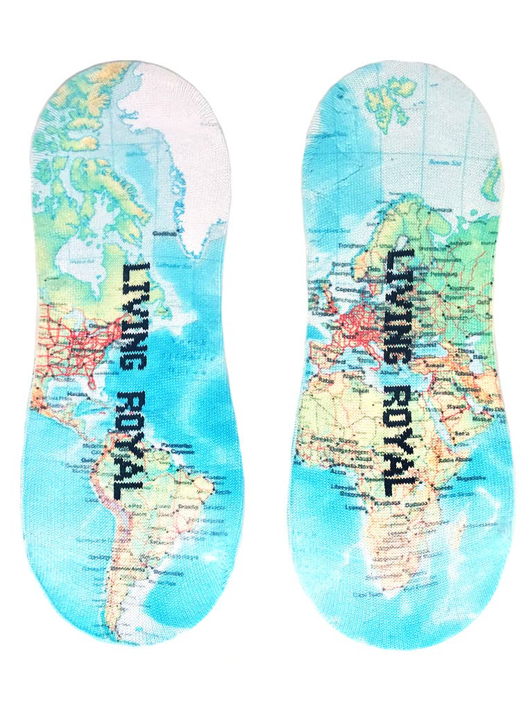 No-Show Liner Socks - World Map - "Jetsetter"