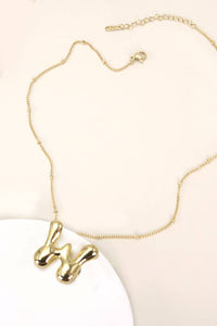 STAINLESS STEEL BALLOON BUBBLE INITIAL NECKLACE