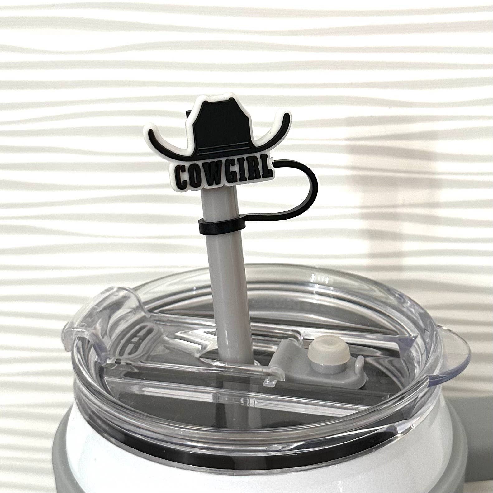 BLACK COWGIRL Straw Cover Topper  Hat 10mm