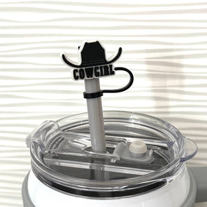 BLACK COWGIRL Straw Cover Topper  Hat 10mm