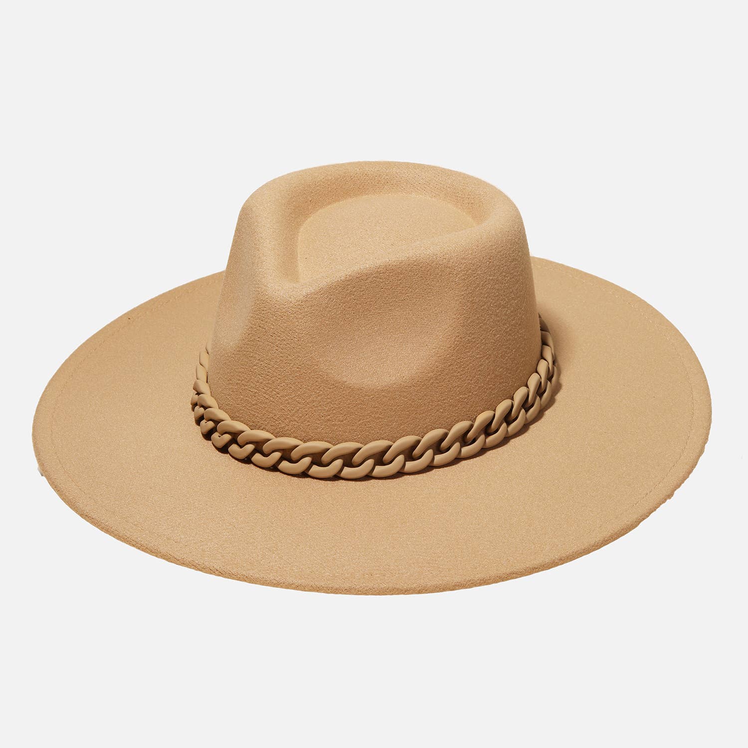 Curb Chain Link Strap Fedora Hat
