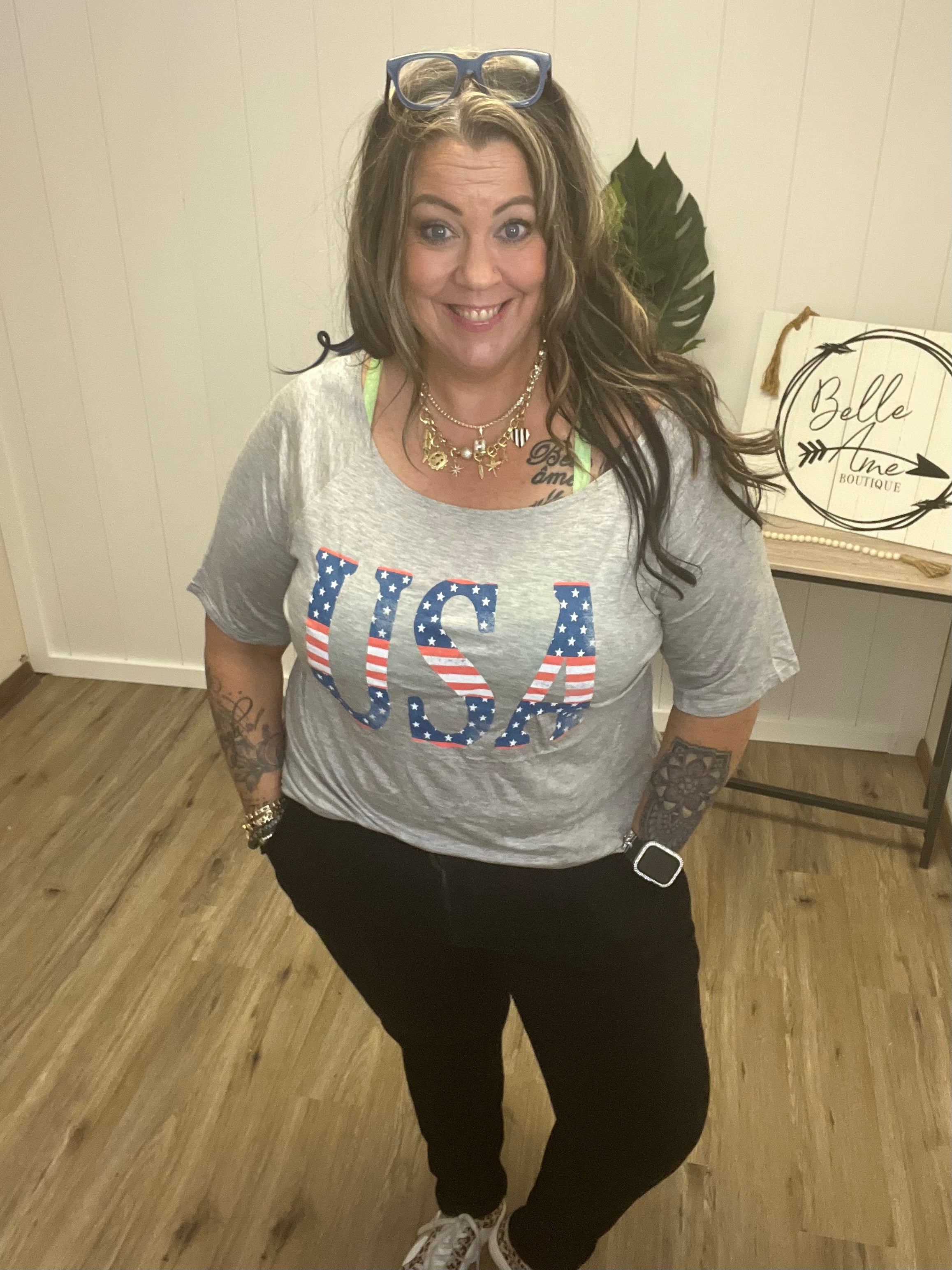 USA BOATNECK TEE
