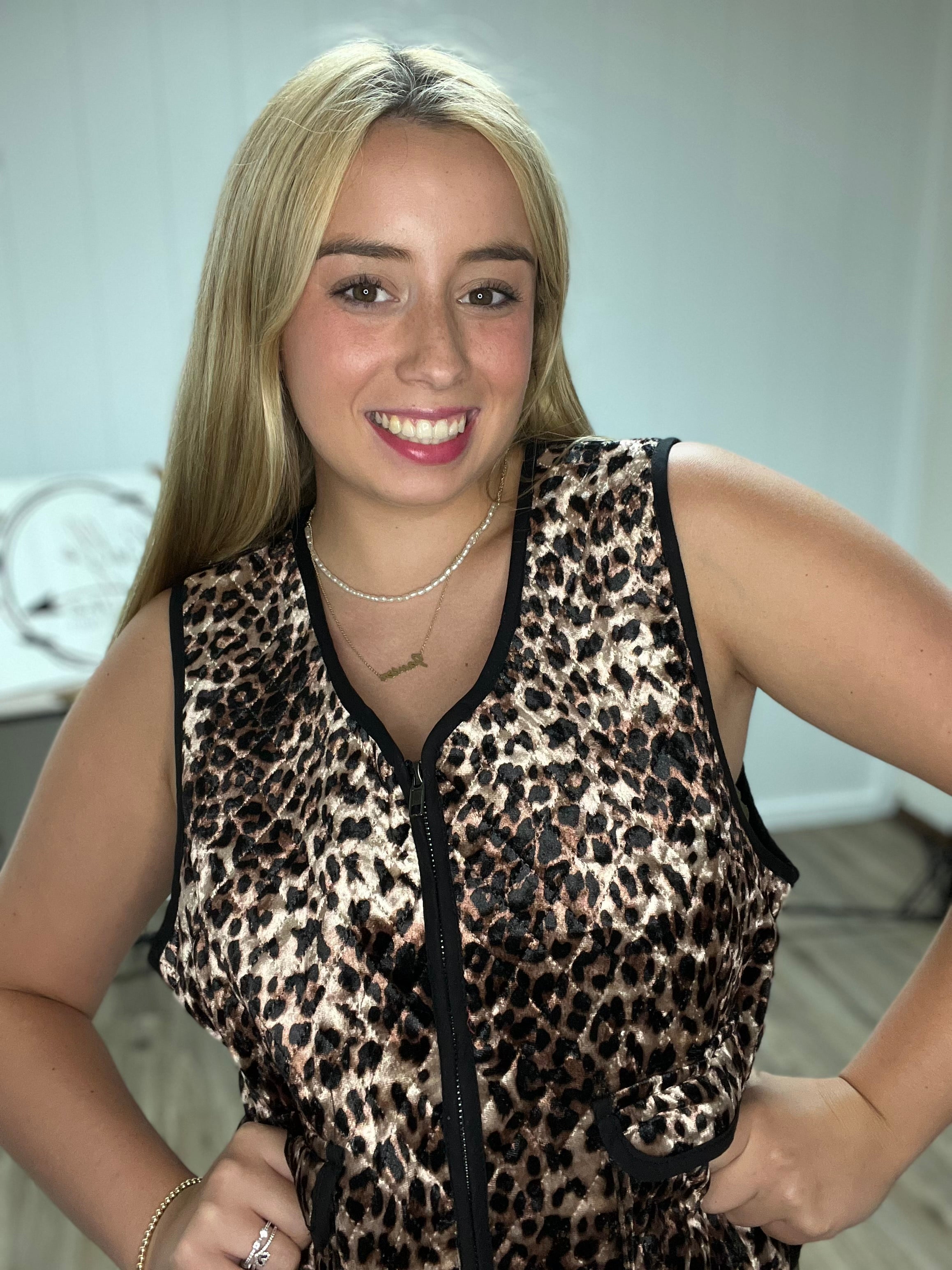 VELVET LEOPARD VEST