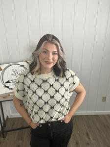 BOW RIBBON PATTERN SWEATER