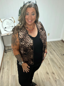 VELVET LEOPARD VEST