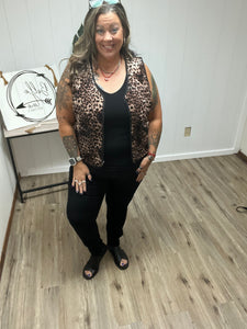 VELVET LEOPARD VEST
