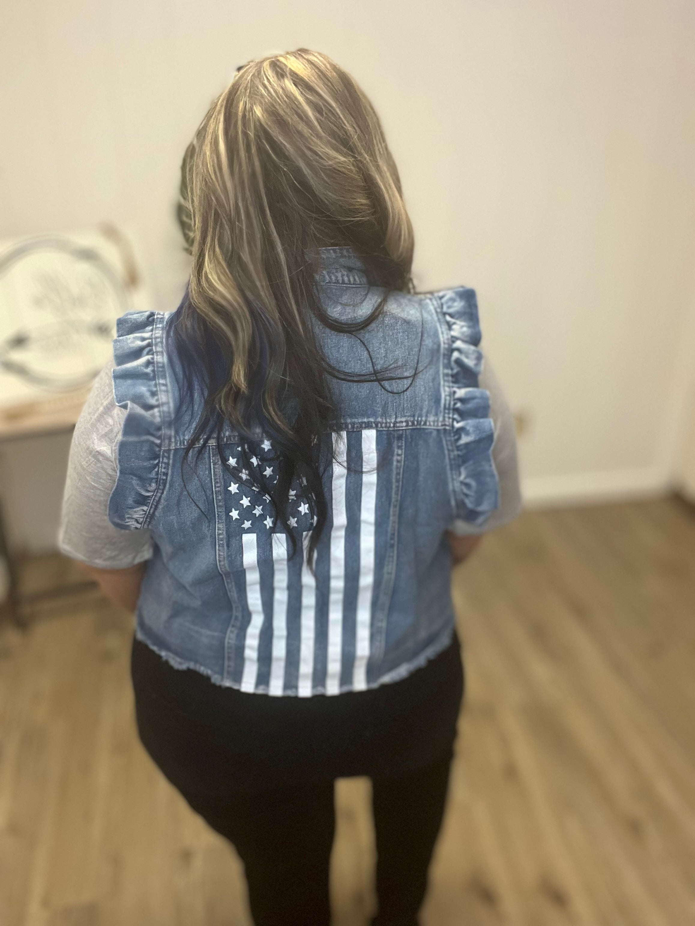AMERICAN FLAG WASHED JACKET