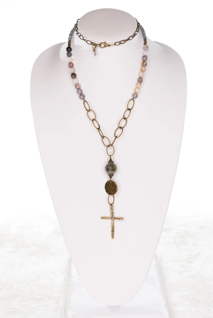 Rosemary Necklace in Bamboo Agate