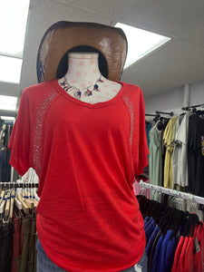 RHINESTONE CUT EDGE TOP