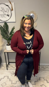 ZENANA LONG RIBBED CARDIGAN