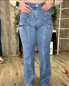 CARGO STRAIGHT DENIM