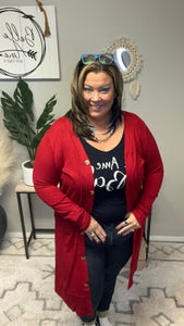ZENANA LONG RIBBED CARDIGAN