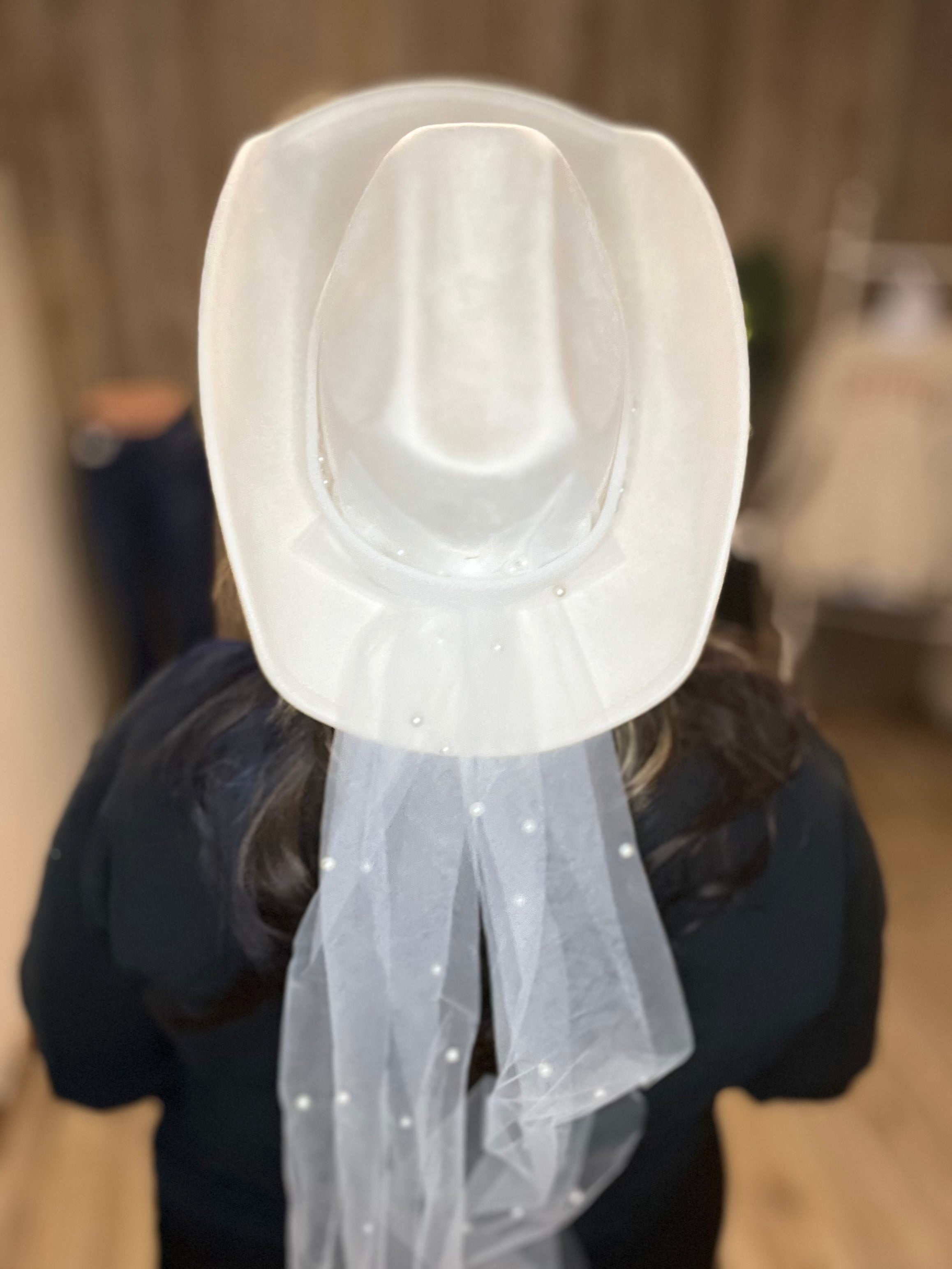 Bride Veil Cowboy Hat