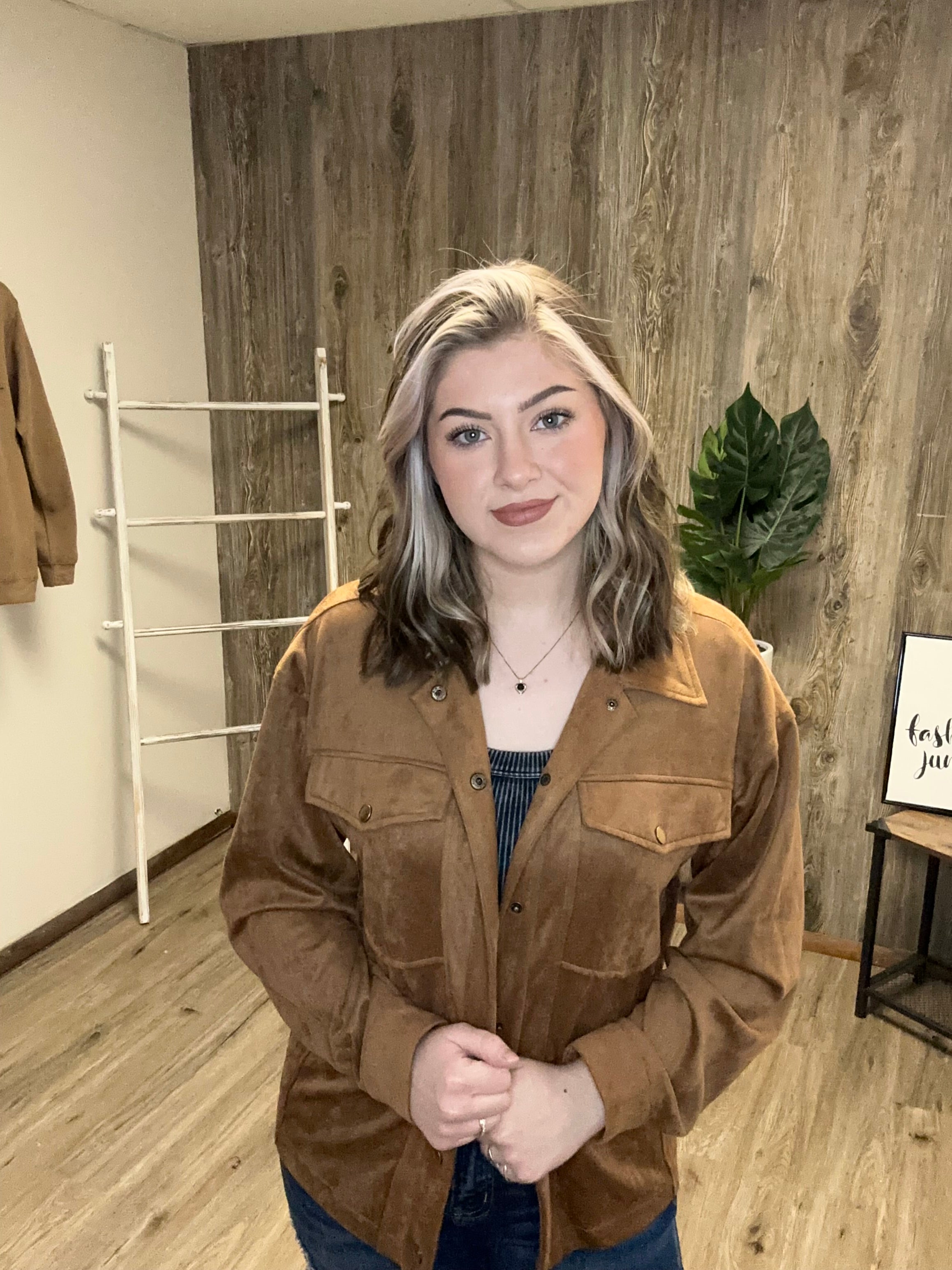 JODIFL SUEDE JACKET WITH SNAP