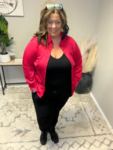 ZENANA SATIN BUTTON FRONT BLOUSE