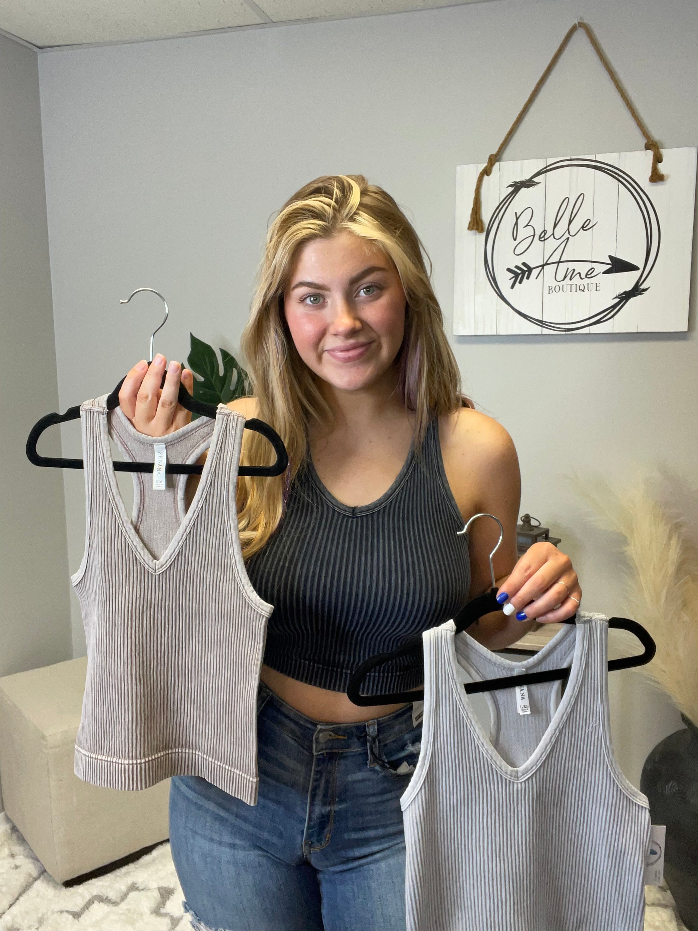 ZENANA WASHED RIBBED TOP