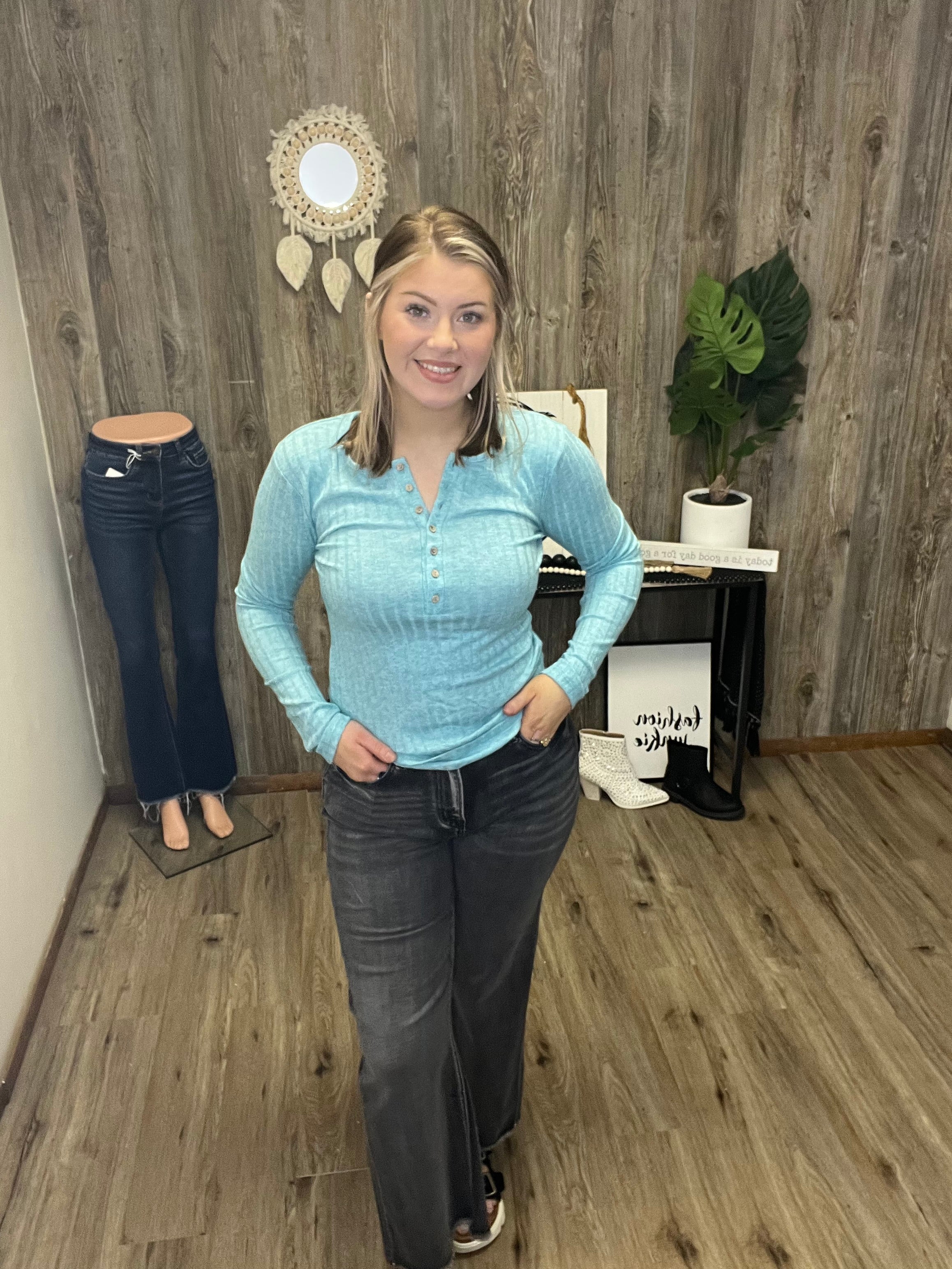 ZENANA RIBBED LONG SLEEVE