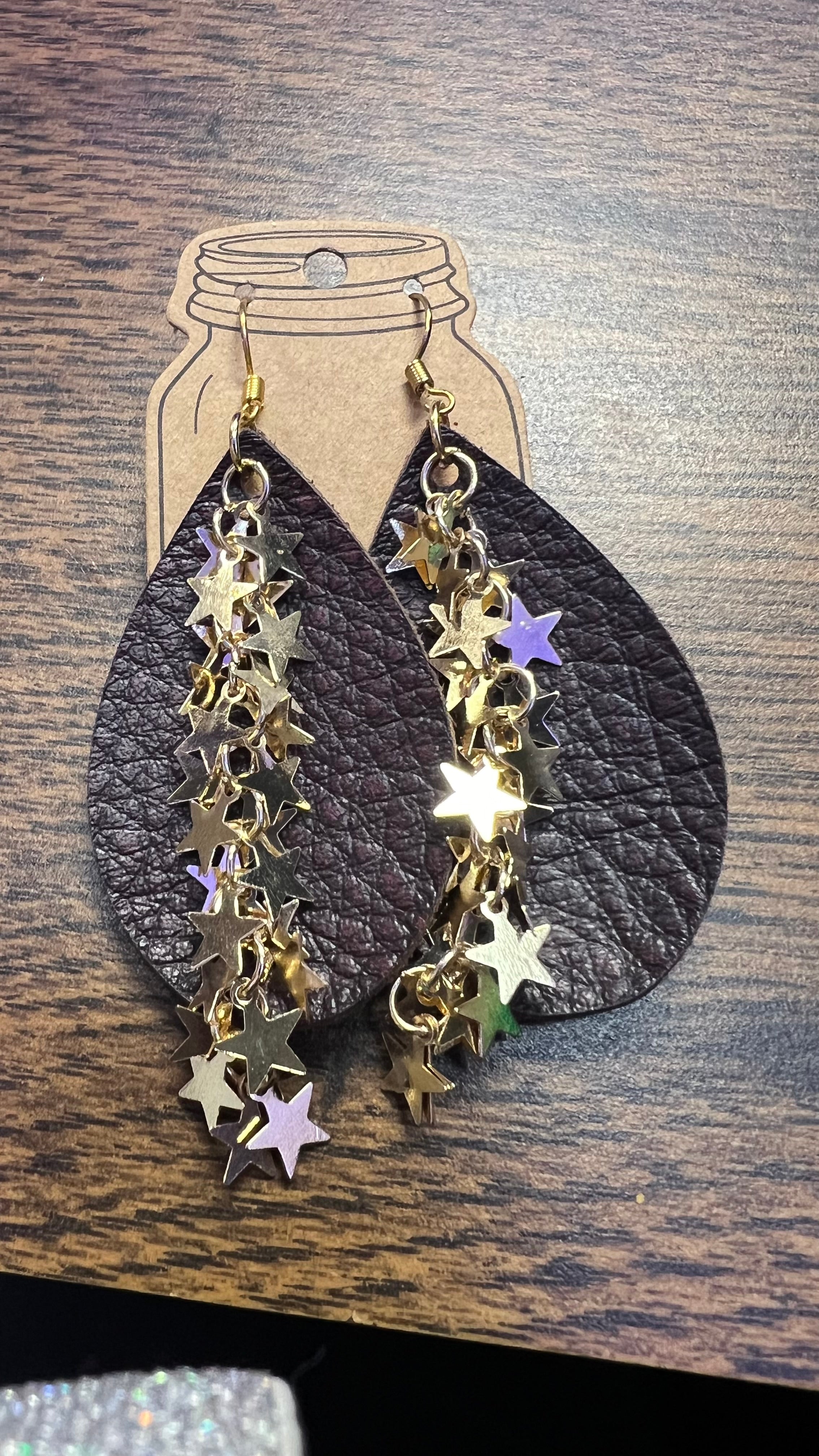 BROWN LEATHER WITH STARS
