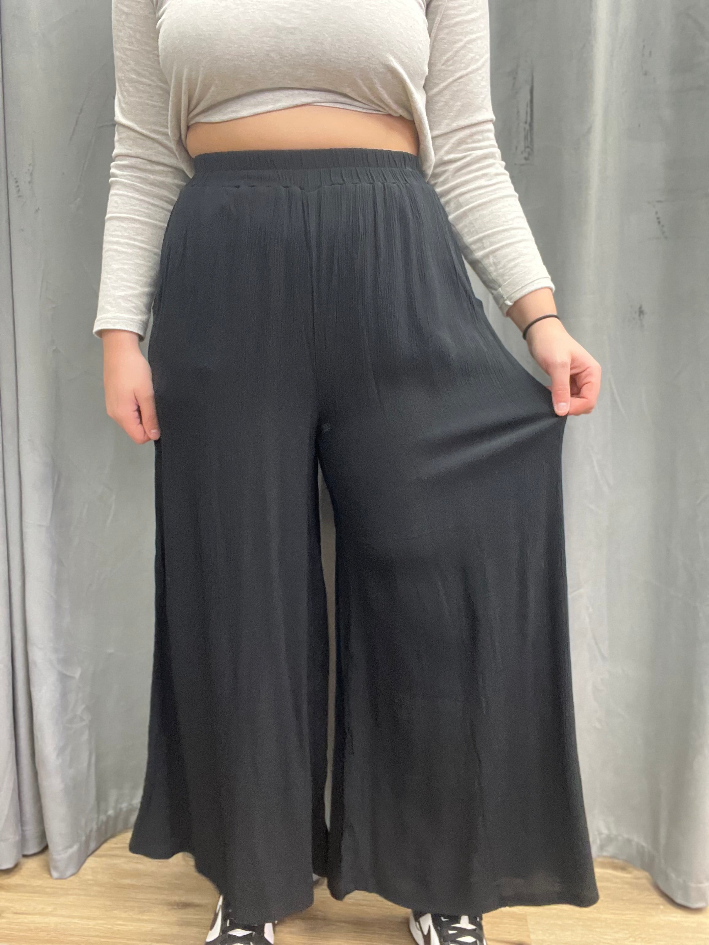 CRINKLE WIDE PANTS