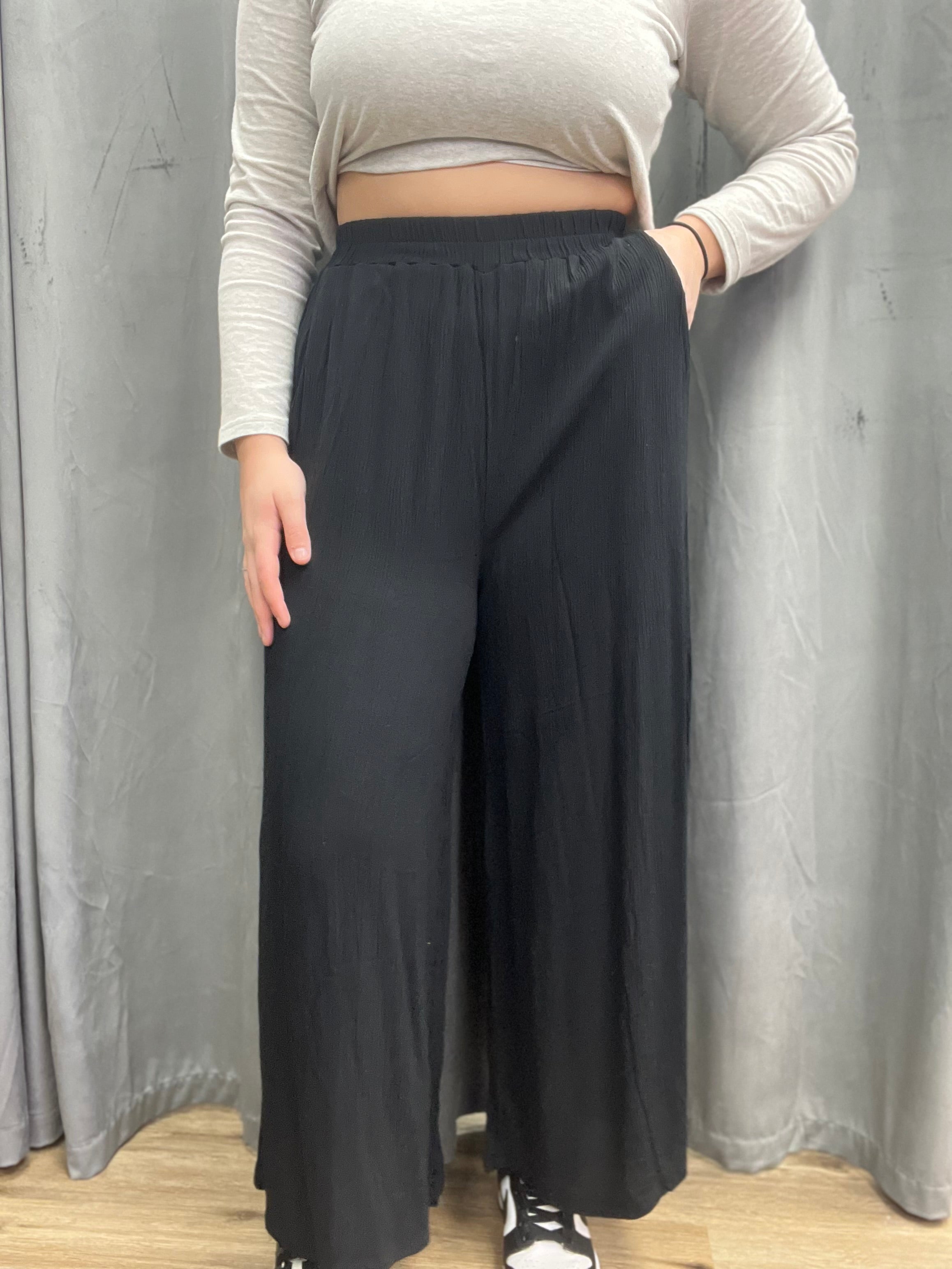 CRINKLE WIDE PANTS