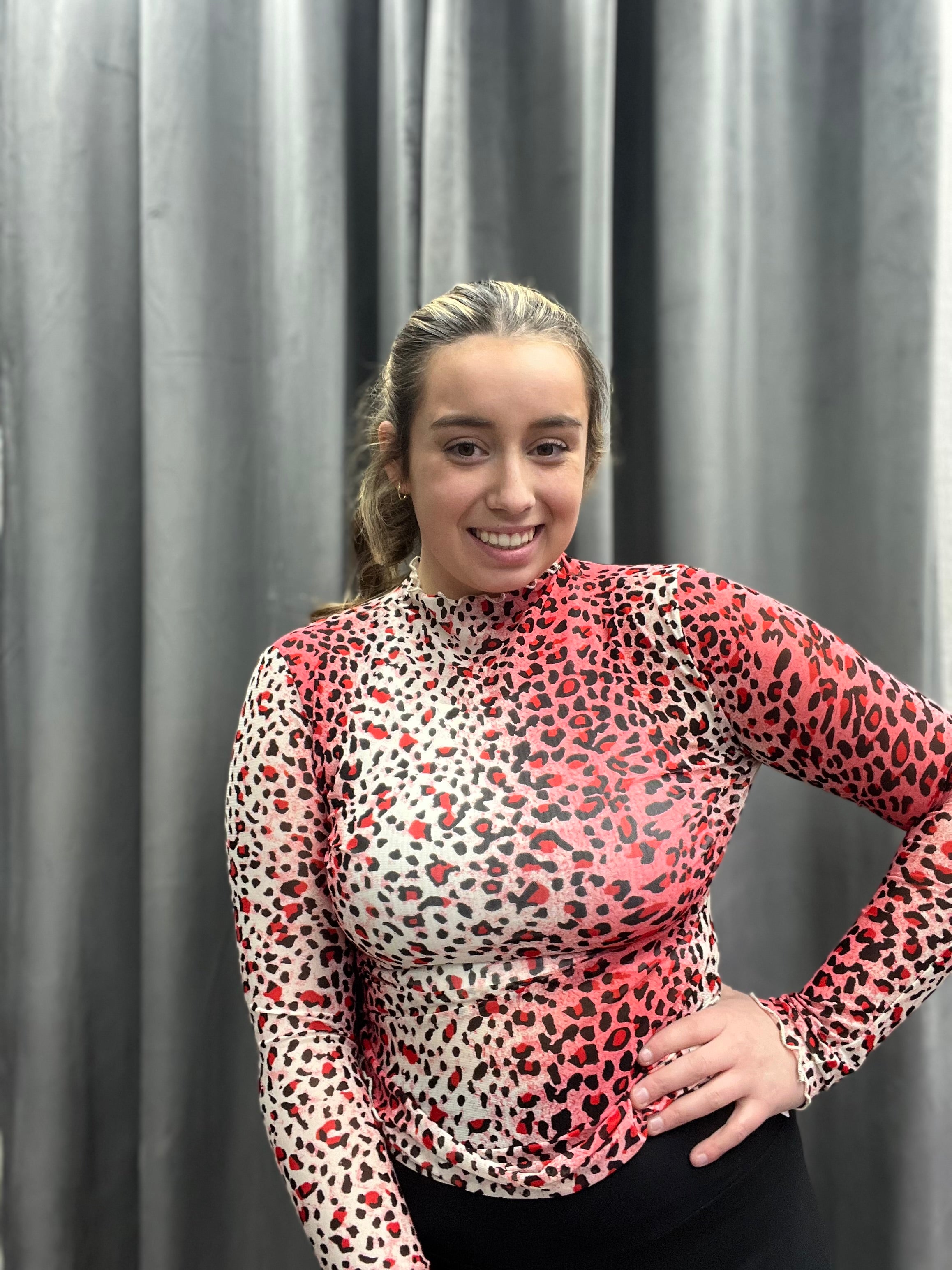 LEOPARD MULTI MESH SHIRT