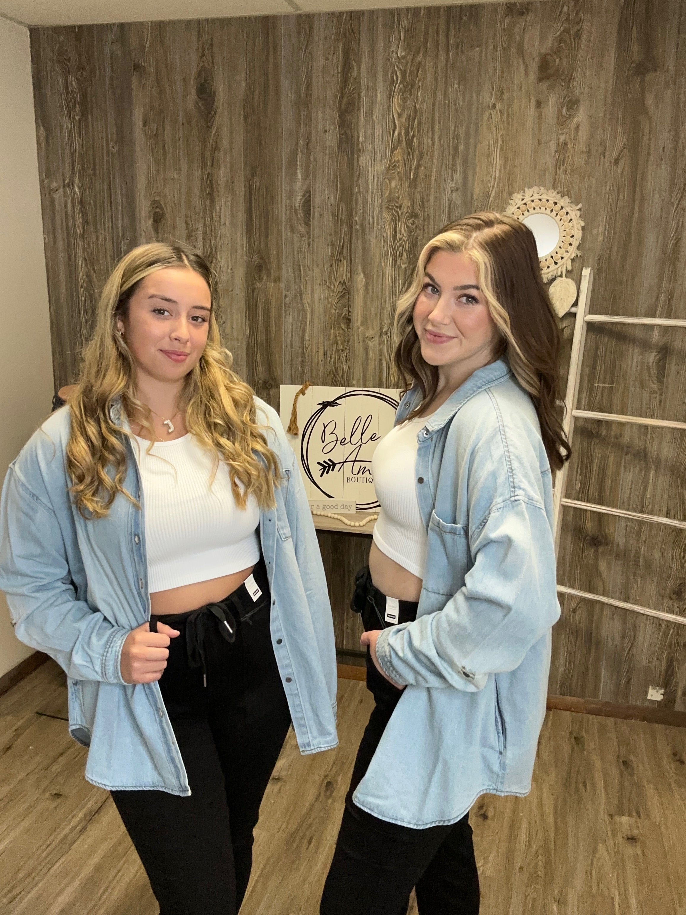 RISEN OVERSIZED DENIM SHIRT