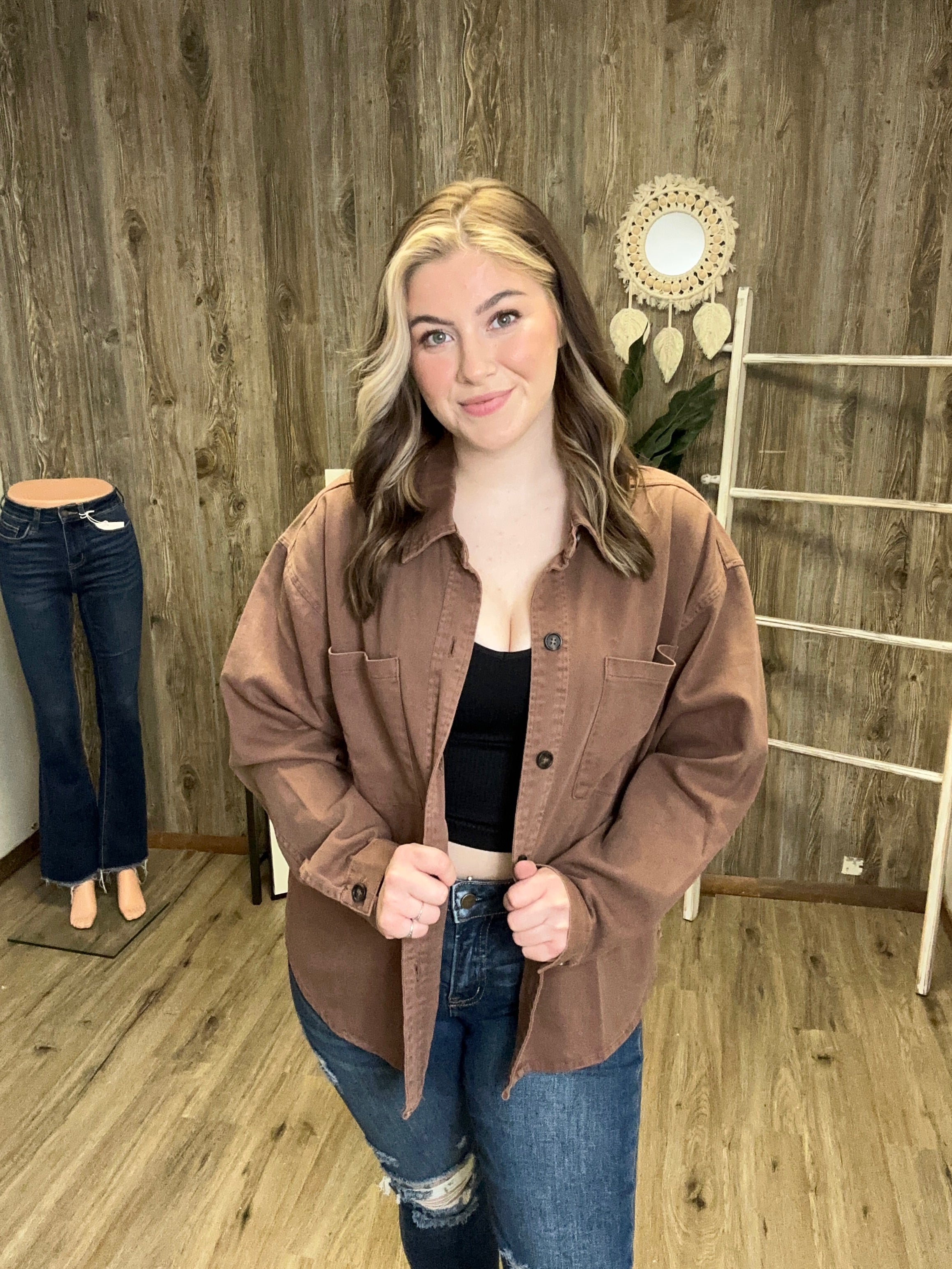 BRIANNE BUTTON UP SHACKET
