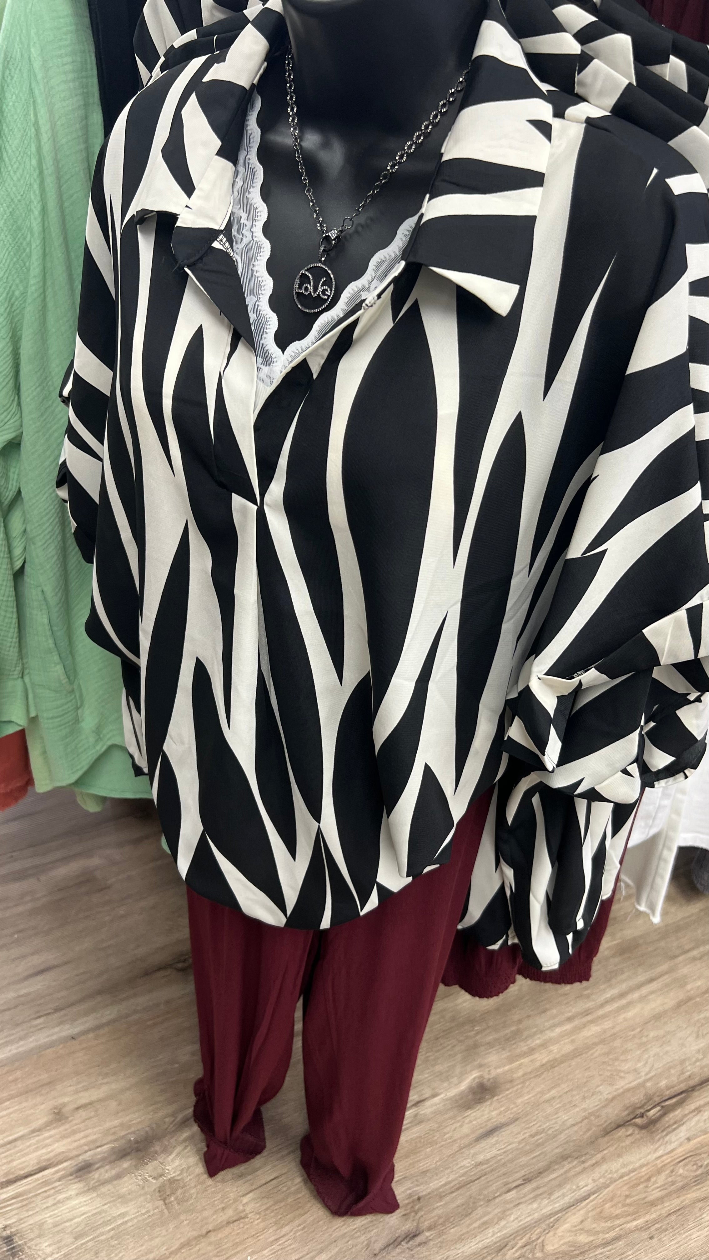 WHITE BIRCH ZEBRA ERA BLOUSE