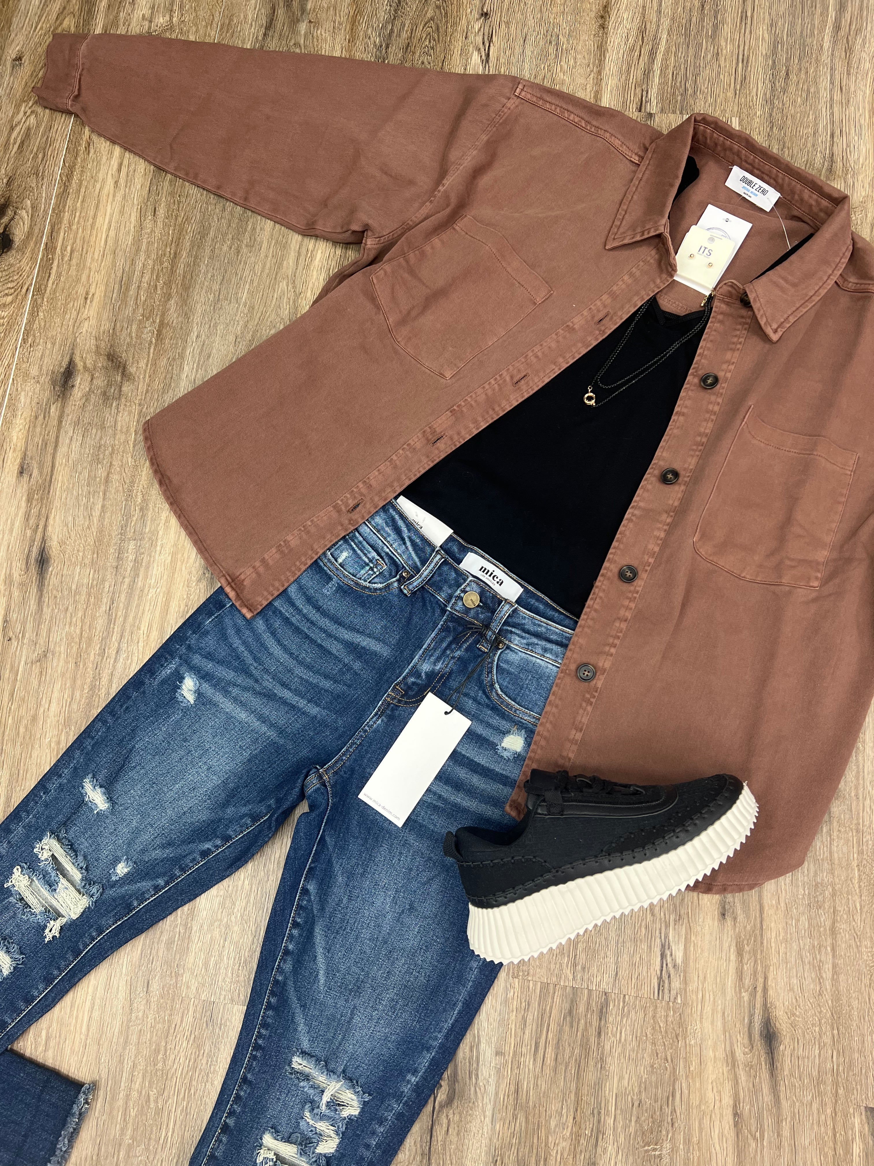 BRIANNE BUTTON UP SHACKET